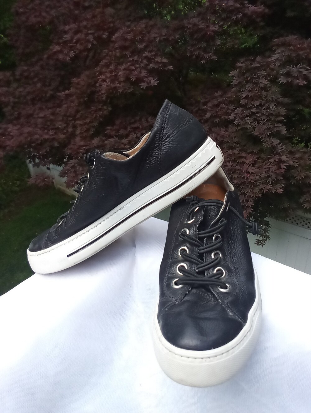 Paul Green Hadley Black Leather Low-Top Sneaker Luxury Handmade